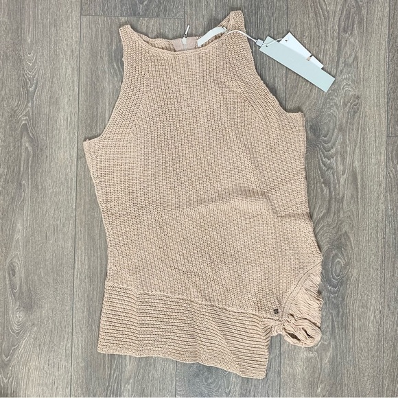 Revolve One Grey Day Victoria Top Sleeveless Knit Sweater Brown Latte XS - Picture 2 of 16